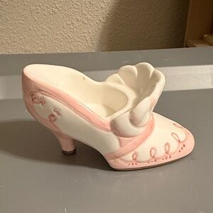 Decorative Pink and White Women's Heel Trinket Dish